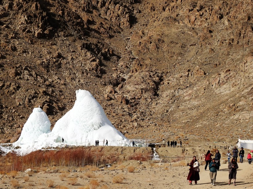 Ice Stupa is a big draw for locals too