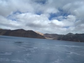 Mostly frozen Pangong Lake