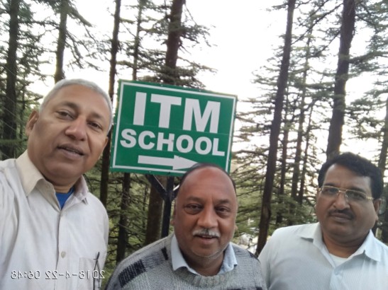 Outside ITM School, with Mr. Sudhakar and Mr. Ashok